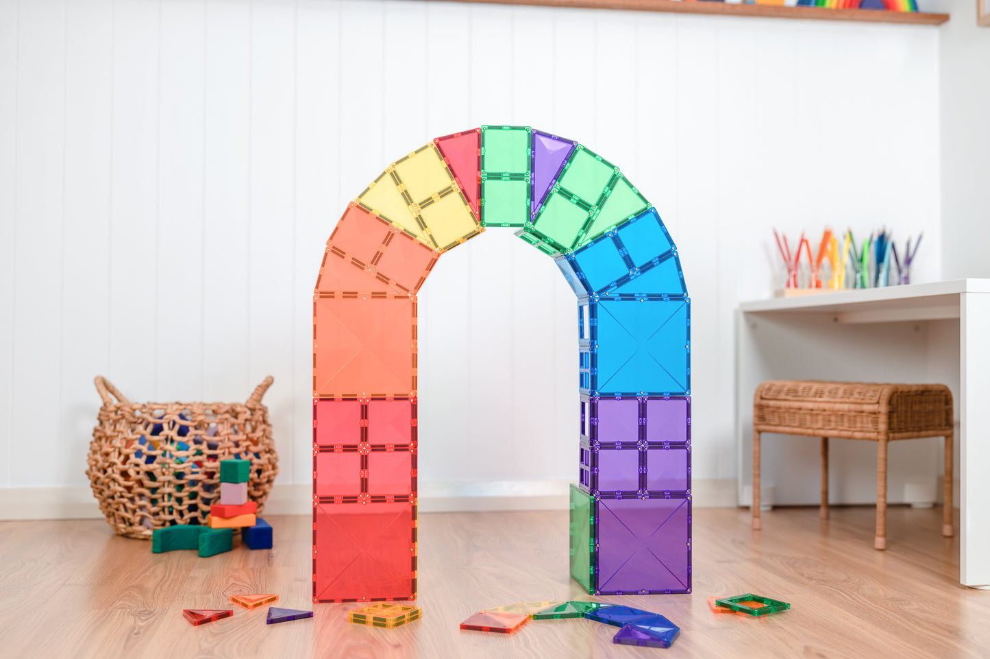 60 vnt. Connetix magnetinis konstruktorius - Rainbow Starter pack