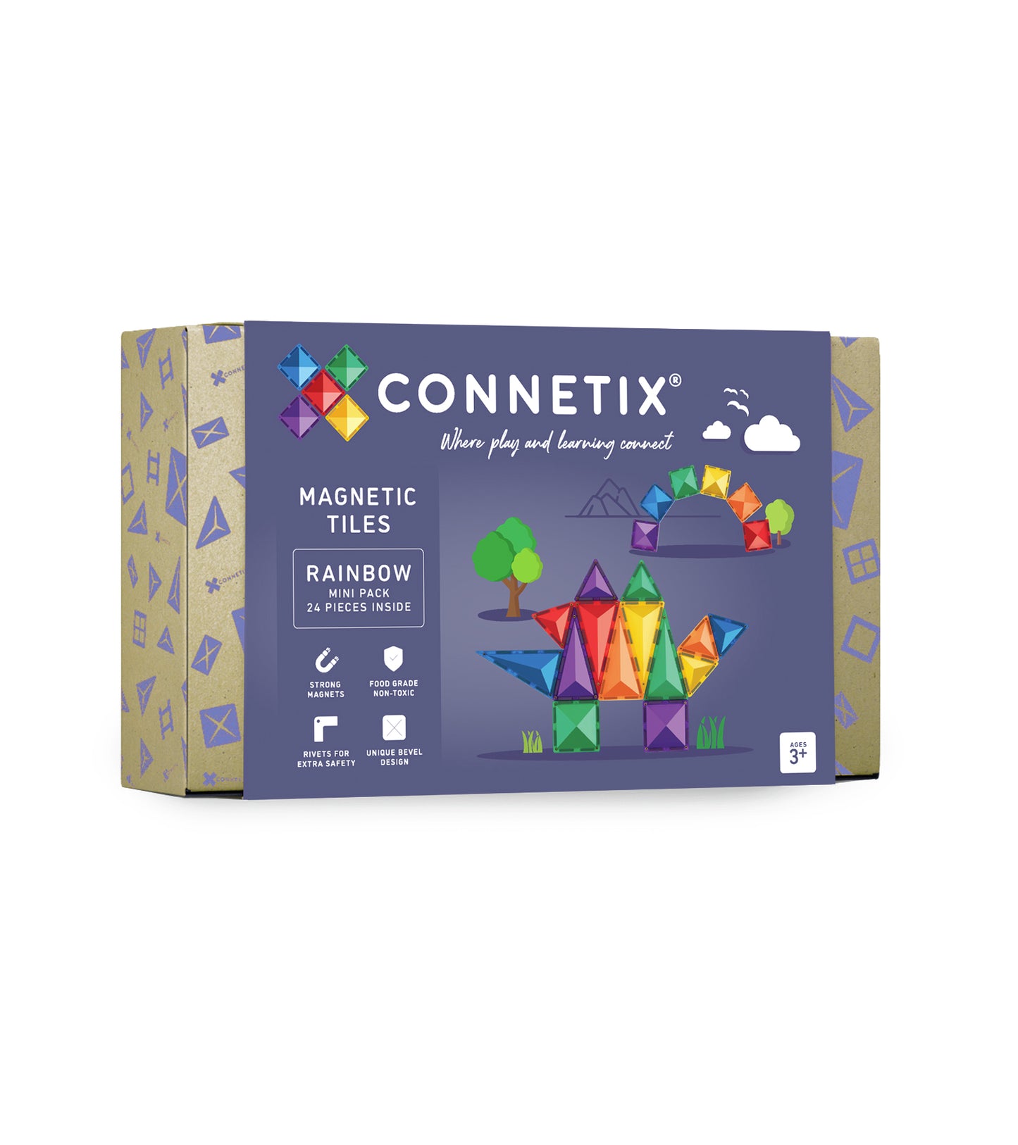 24 vnt. Connetix magnetinis konstruktorius - Rainbow Mini pack